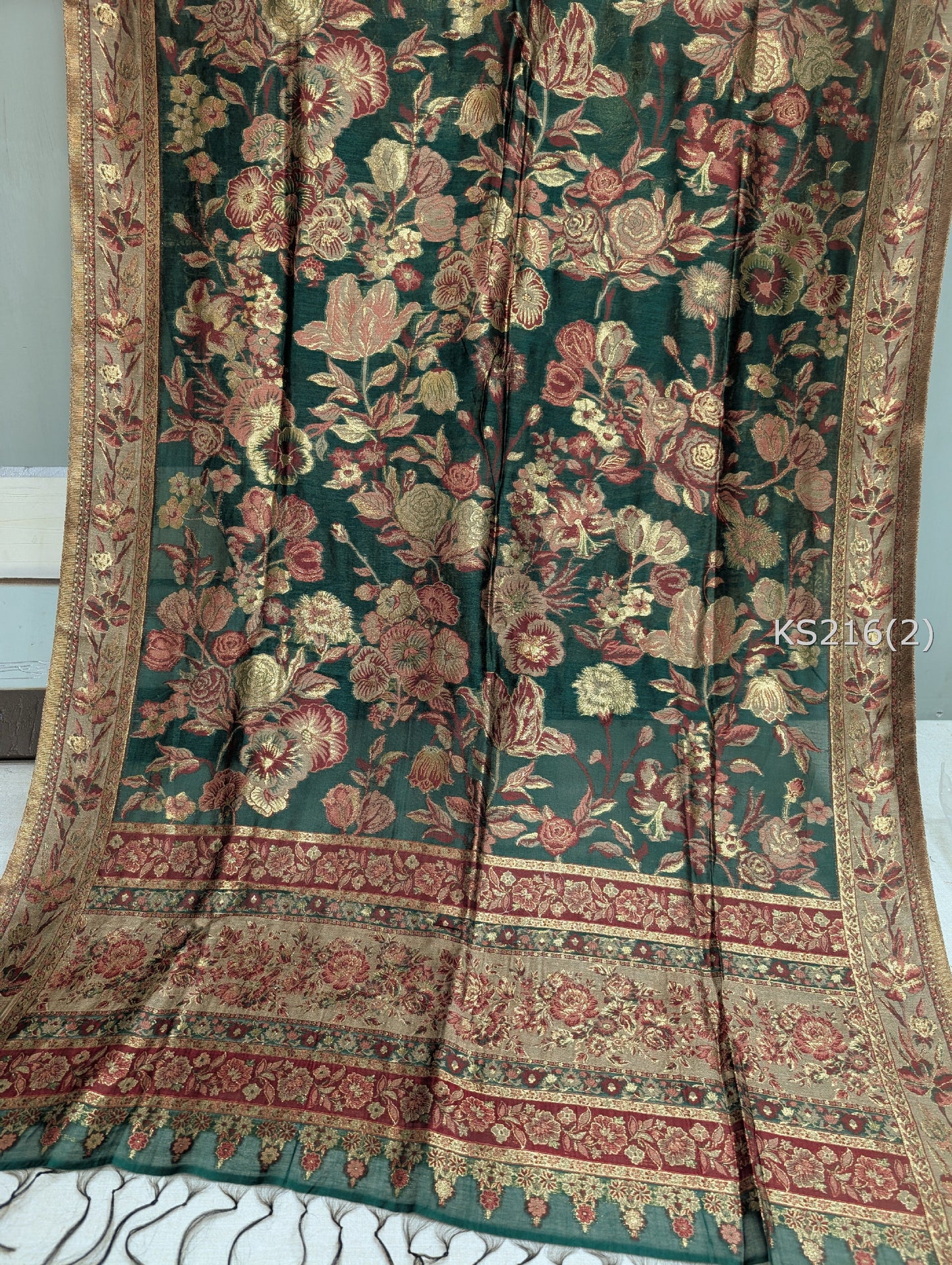 Luxury Kani Silk Shawl, Wedding Wrap Perfect Gift Made in Kashmir | KS216