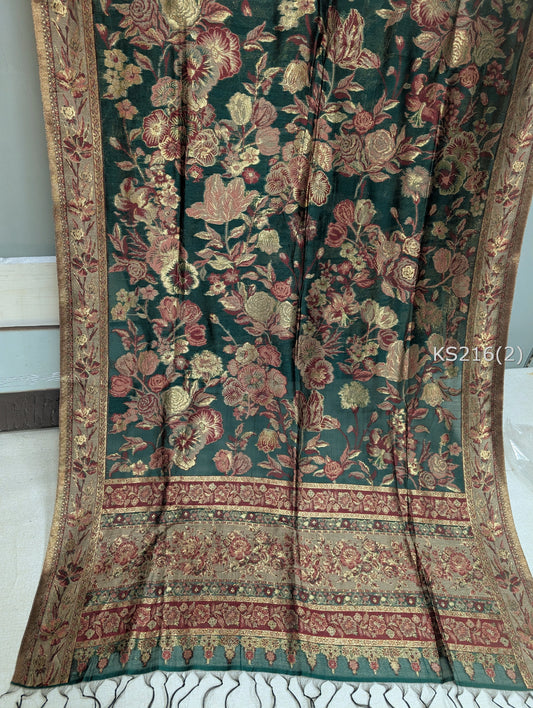 Luxury Kani Silk Shawl, Wedding Wrap Perfect Gift Made in Kashmir | KS216