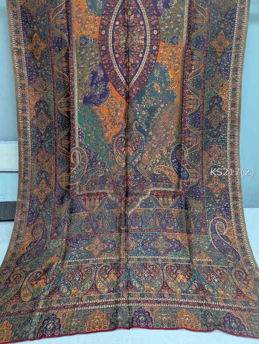 Luxury Kani Silk Shawl, Wedding Wrap Perfect Gift Made in Kashmir | KS217