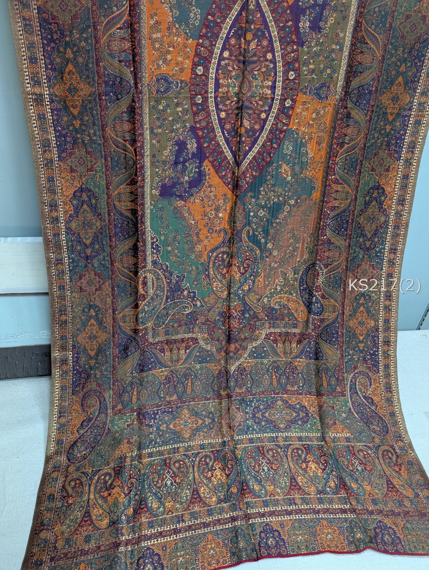 Luxury Kani Silk Shawl, Wedding Wrap Perfect Gift Made in Kashmir | KS217