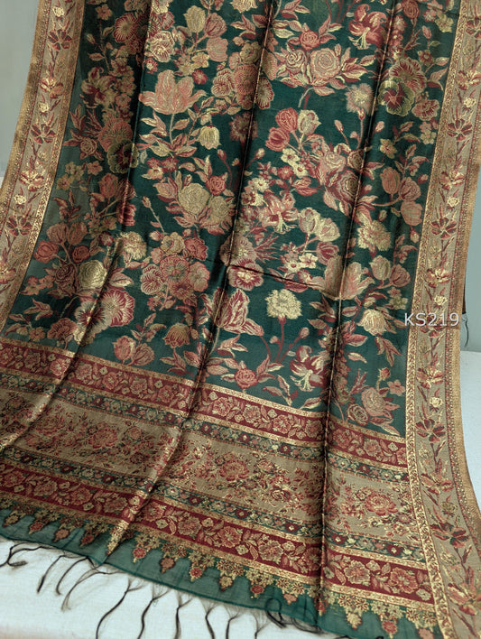Luxury Kani Silk Shawl, Wedding Wrap Perfect Gift Made in Kashmir | KS219