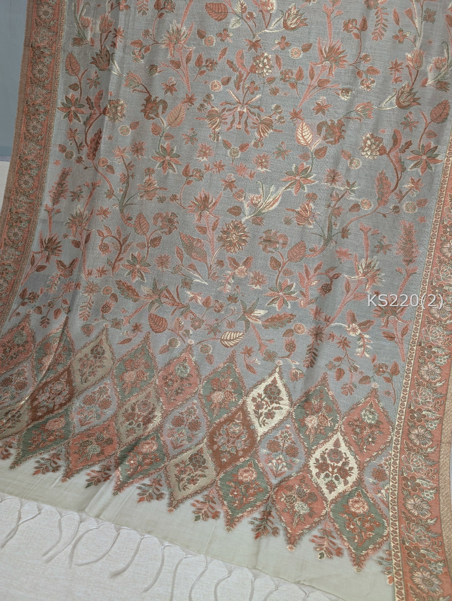Luxury Kani Silk Shawl, Wedding Wrap Perfect Gift Made in Kashmir | KS201