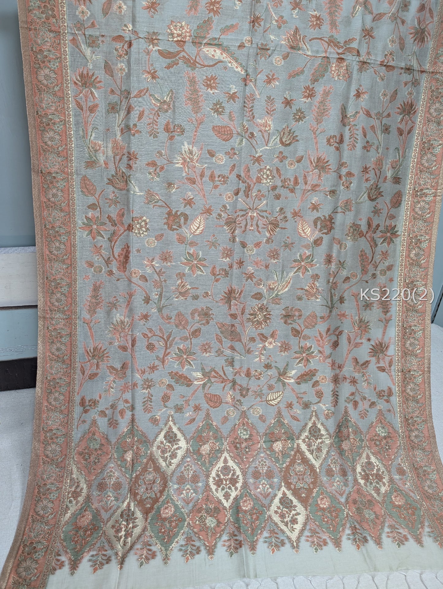 Luxury Kani Silk Shawl, Wedding Wrap Perfect Gift Made in Kashmir | KS201