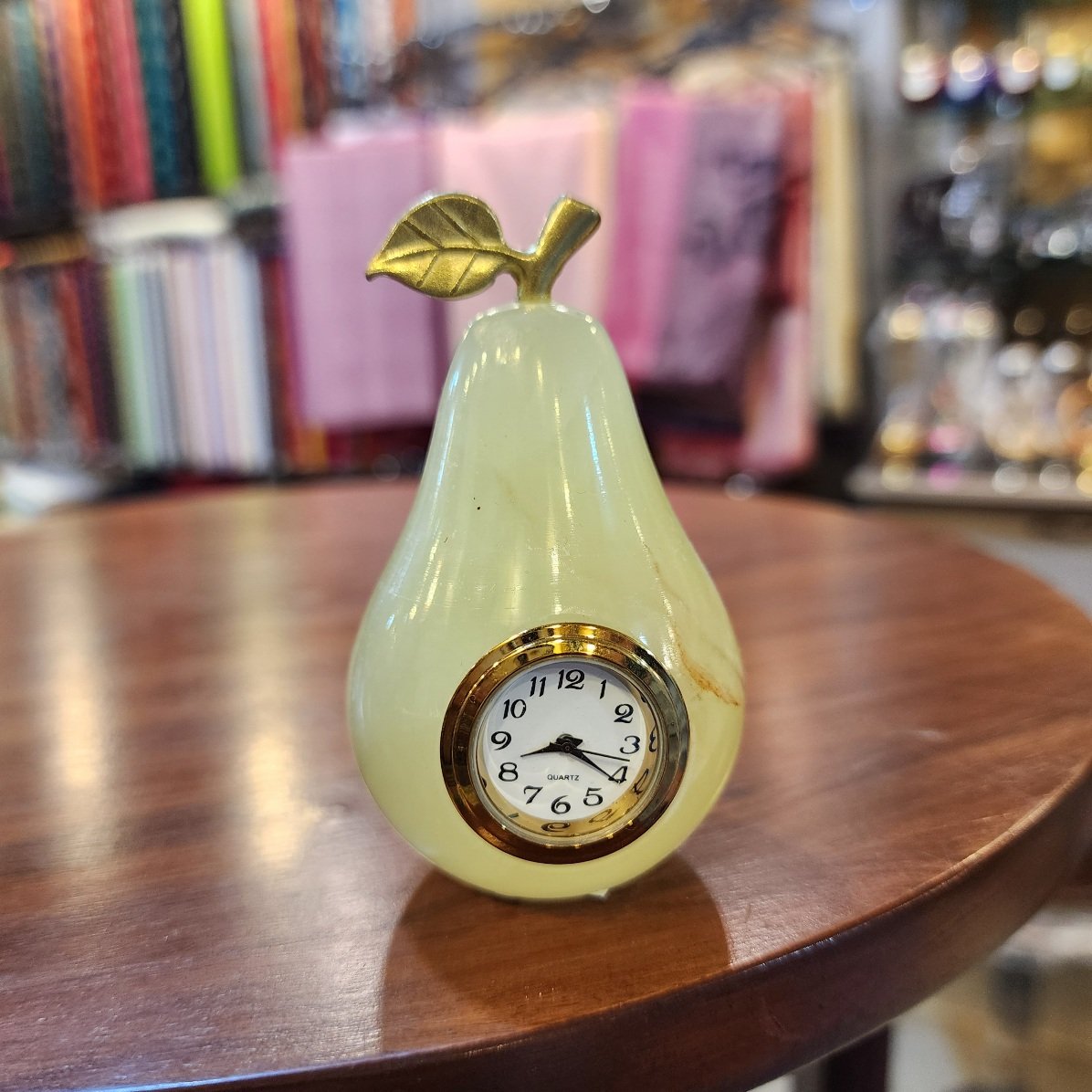 Onyx Marble Pear Clock