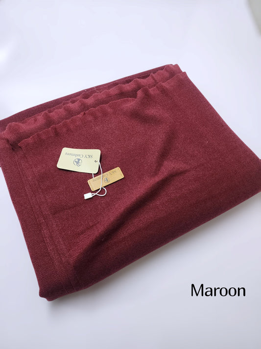 Sky Cashmere Plain Pashmina Shawl Perfect Soft Material for Winter 2.7 Yards | Maroon
