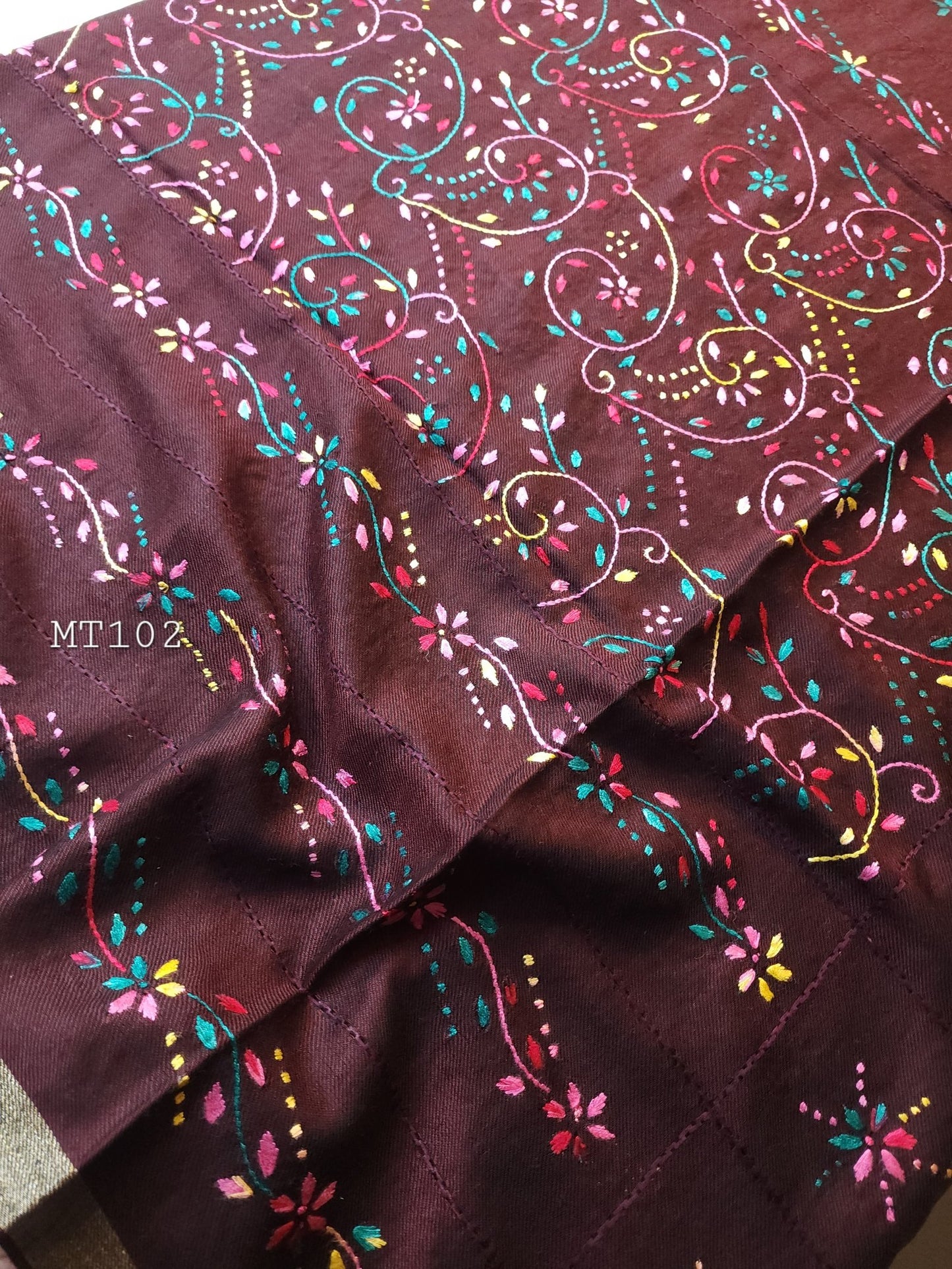 Handmade Pashmina Shawl | Special Hand Embroidery Tarkashi 90x45 inches Perfect Gift and Rare Find
