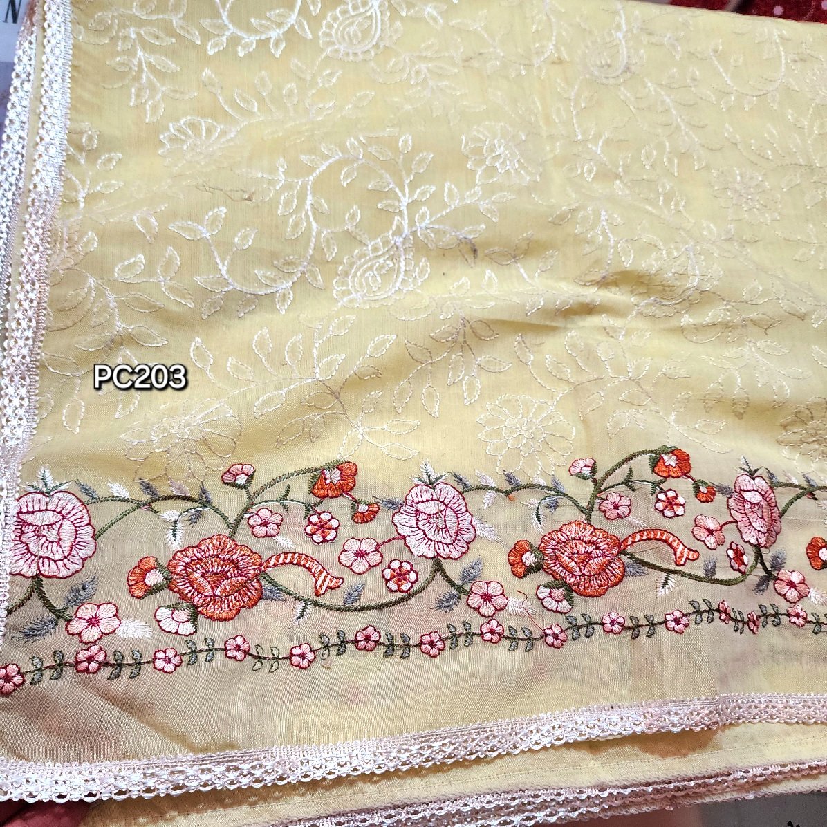 Paper Lawn Fancy Embroidered Dupatta Multi Border