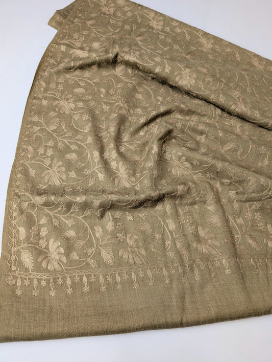 Pashmina Embroidered Shawl | Kashmiri Aar Work Embroidery | Skin on Skin