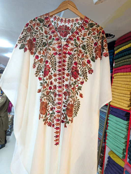 Cape Shawl | Pashmina Embroidered Cape Shawls Perfect for Gift | White