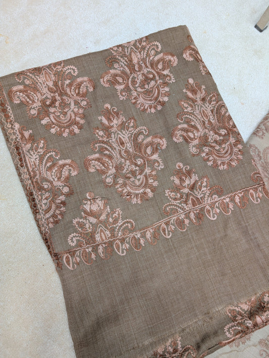 Pashmina Embroidered Shawl | Kashmiri Aar Work Embroidery Perfect Gift in Sale Price