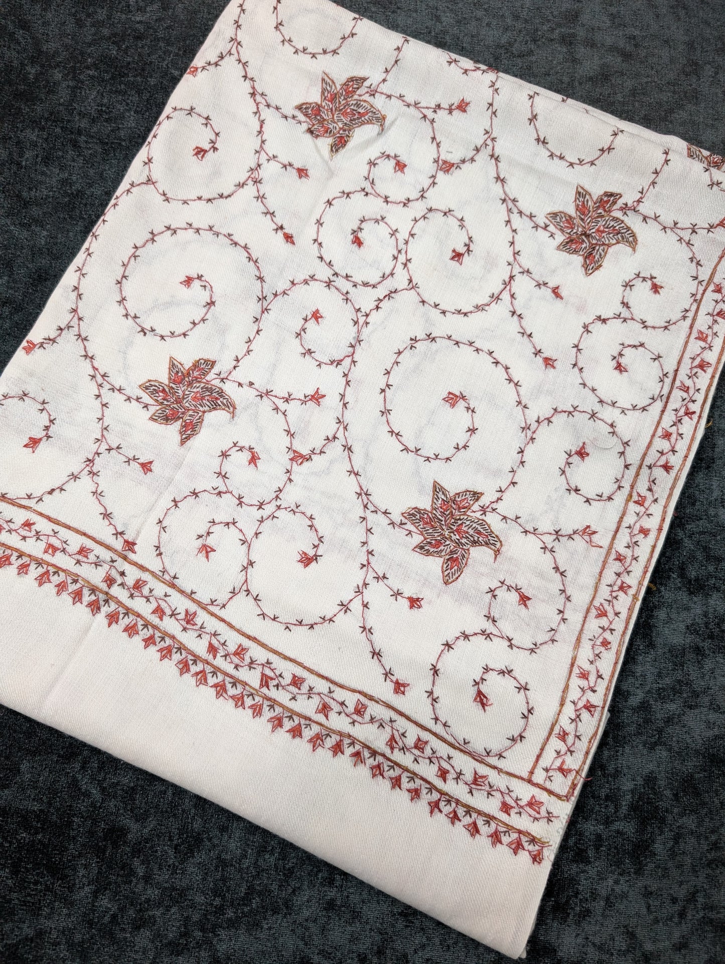 Pashmina Handmade Full Embroidered Souzni Shawl Beautiful New Design 2025 Collection Made in Kashmir