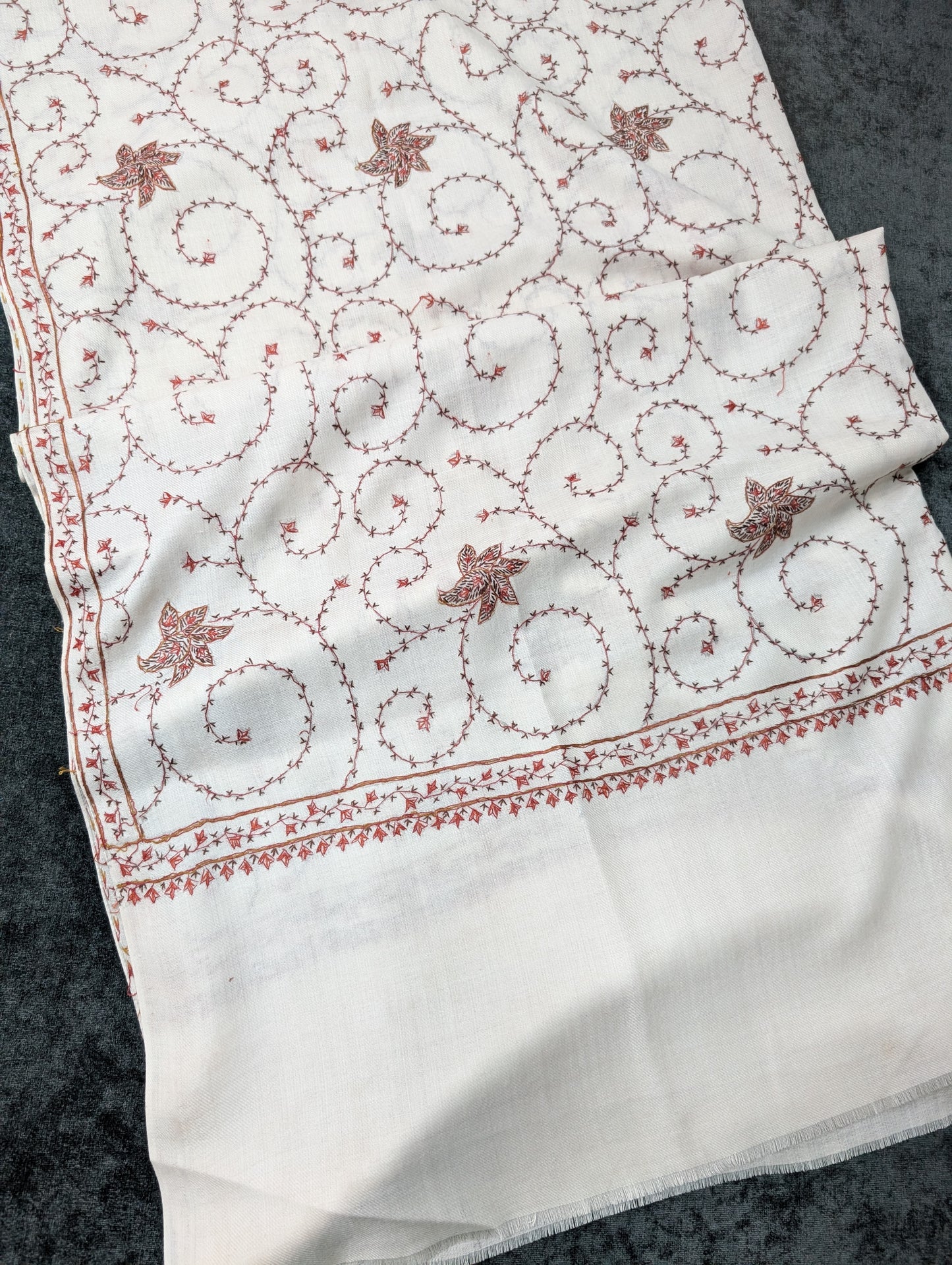 Pashmina Handmade Full Embroidered Souzni Shawl Beautiful New Design 2025 Collection Made in Kashmir