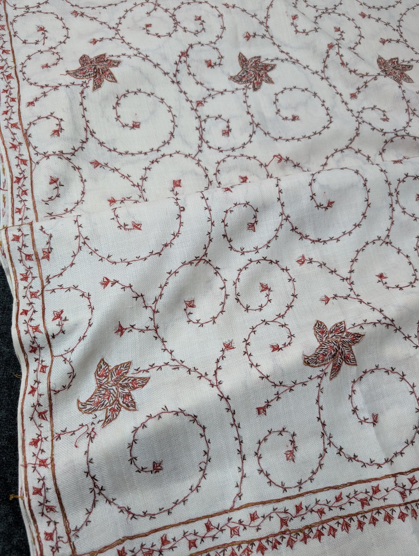 Pashmina Handmade Full Embroidered Souzni Shawl Beautiful New Design 2025 Collection Made in Kashmir