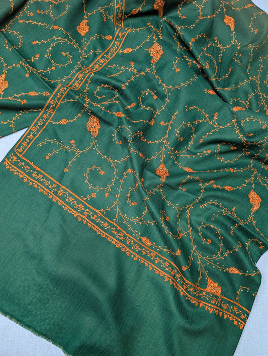 Pashmina Handmade Full Embroidered Souzni Shawl Beautiful New Design 2025 Collection Made in Kashmir