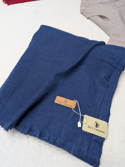 Sky Cashmere Plain Pashmina Shawl Perfect Soft Material for Winter 2.7 Yards | Royal Blue