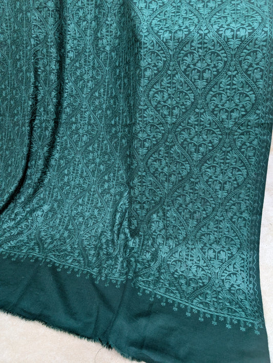 Pashmina Embroidered Shawl Matka Design | Kashmiri Aar Work Embroidery Perfect Gift in Sale Price White Matka Design