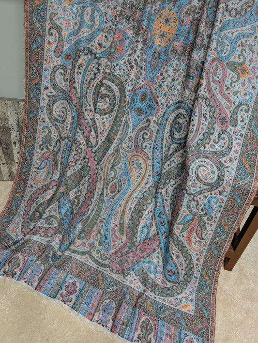Kani Shawl Qalamkar Design Weaved Jamawar Toosh Shawl Made in Kashmir Full Size Shawl Perfect Gift