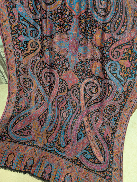 Kani Shawl Qalamkar Design Weaved Jamawar Toosh Shawl Made in Kashmir Full Size Shawl Perfect Gift
