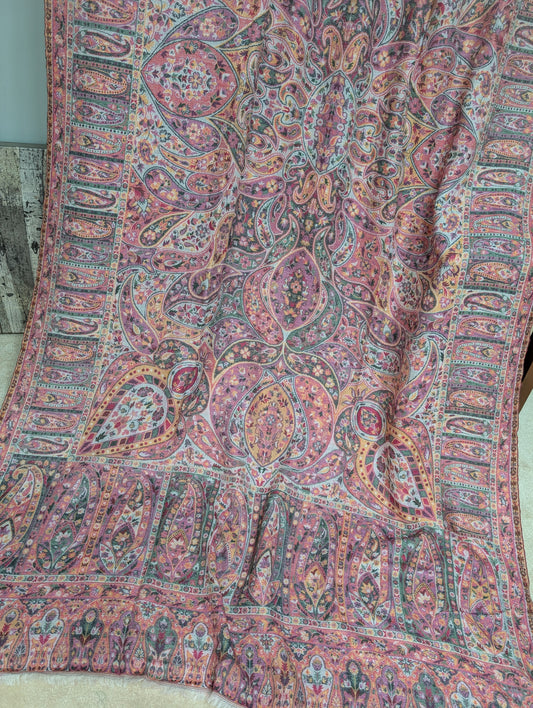 Kani Shawl Qalamkar Design Weaved Jamawar Toosh Shawl Made in Kashmir Full Size Shawl Perfect Gift