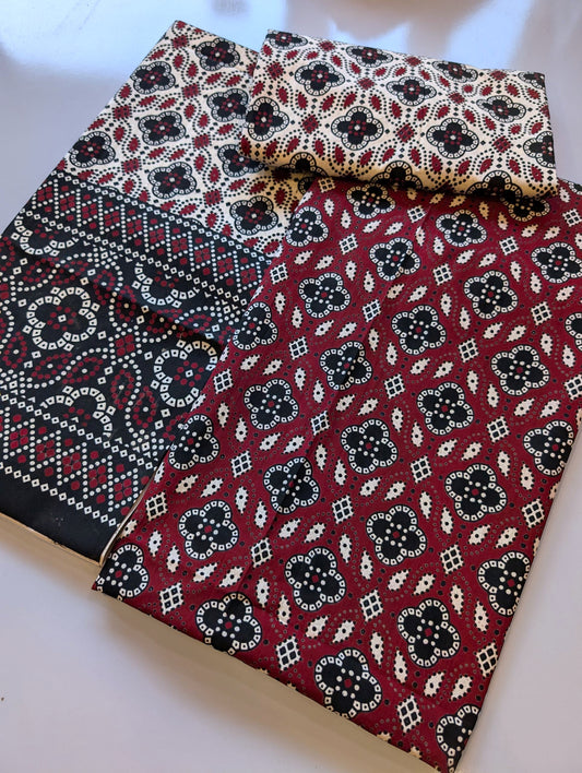 Ajrak Cotton 3 Piece Unstitched Suit 25% OFF