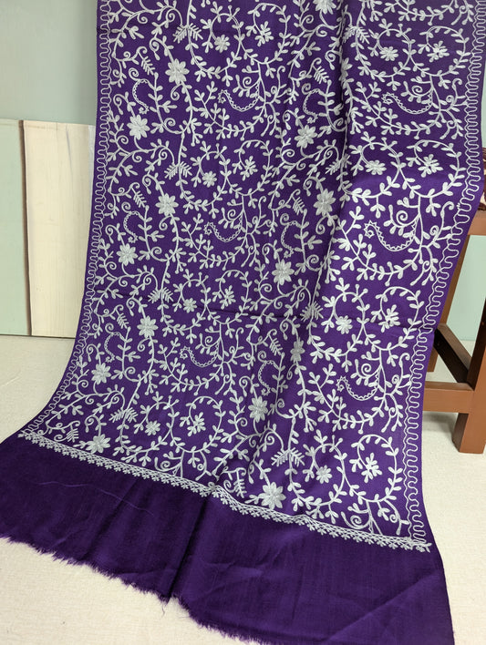 Pashmina Stole Full Embroidery Kashmiri Work in Sale Price perfect Gift 80x28 inches