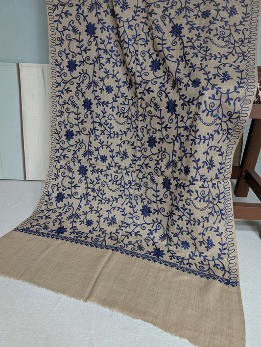 Pashmina Stole Full Embroidery Kashmiri Work in Sale Price perfect Gift 80x28 inches