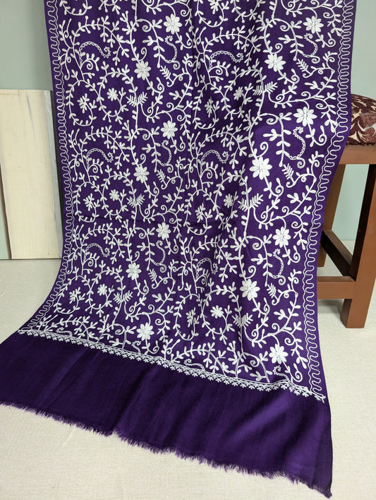 Pashmina Stole Full Embroidery Kashmiri Work in Sale Price perfect Gift 80x28 inches