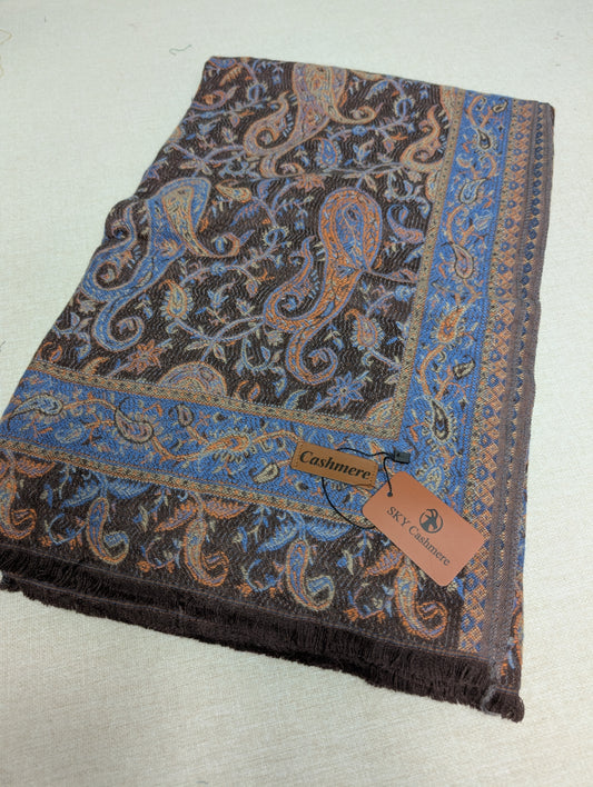 Kani Shawl | Sky Cashmere Pure Wool Shawl Perfect Soft Material for Winter | Brown