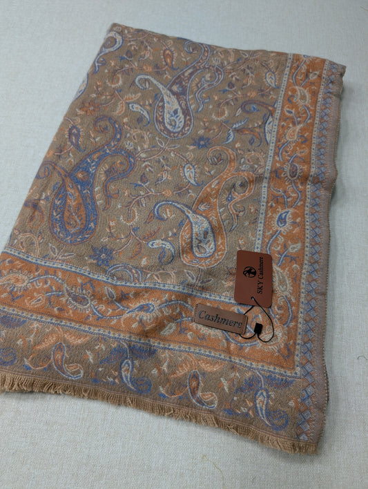 Kani Shawl | Sky Cashmere Pure Wool Shawl Perfect Soft Material for Winter | Dark Skin