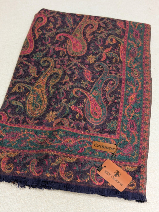 Kani Shawl | Sky Cashmere Pure Wool Shawl Perfect Soft Material for Winter |Dark Purple