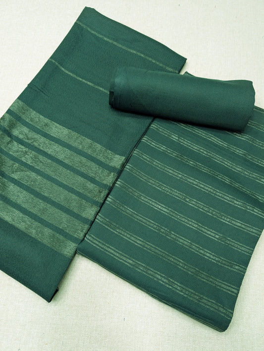 3 Piece Suit | Velvet Lining 3 Lines Marina Suit Allover With Shawl | New Arrival Beautiful Gift | Dark Green