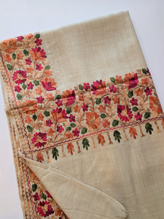 Kashmiri Shawl | Fine Pashmina Aari 4 Side Border Shawl Gift Item