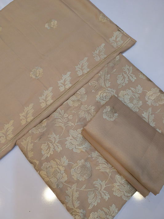 Marina 3 Piece Embroidered Suit Skin Embroidery Marina Shawl | Light Skin