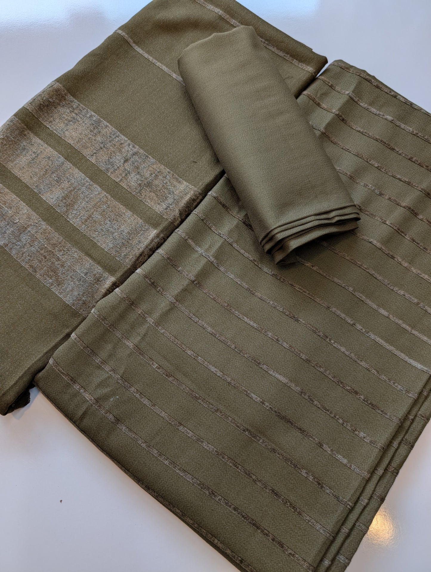 3 Piece Suit | Velvet Lining Marina Suit Allover With Shawl | New Arrival Beautiful Gift | Dark Mehndi