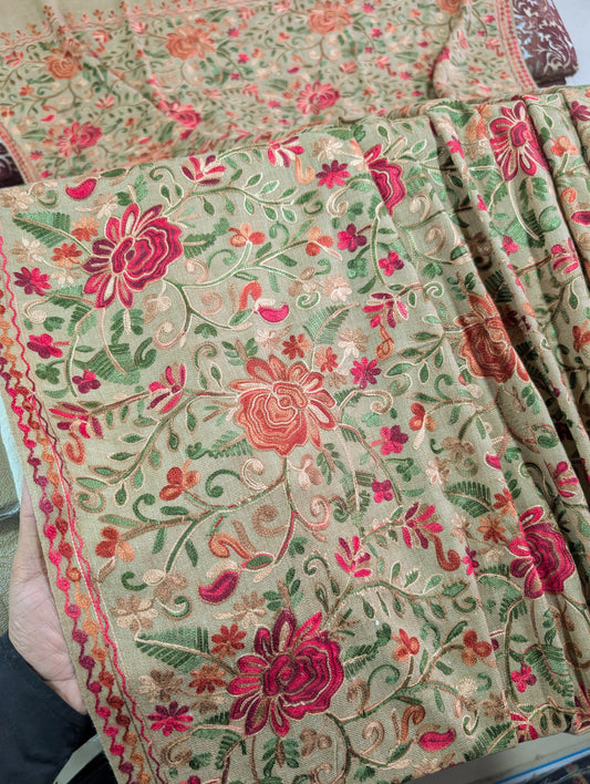 Pashmina Shawl Full Size | Kashmiri Embroidery | Skin