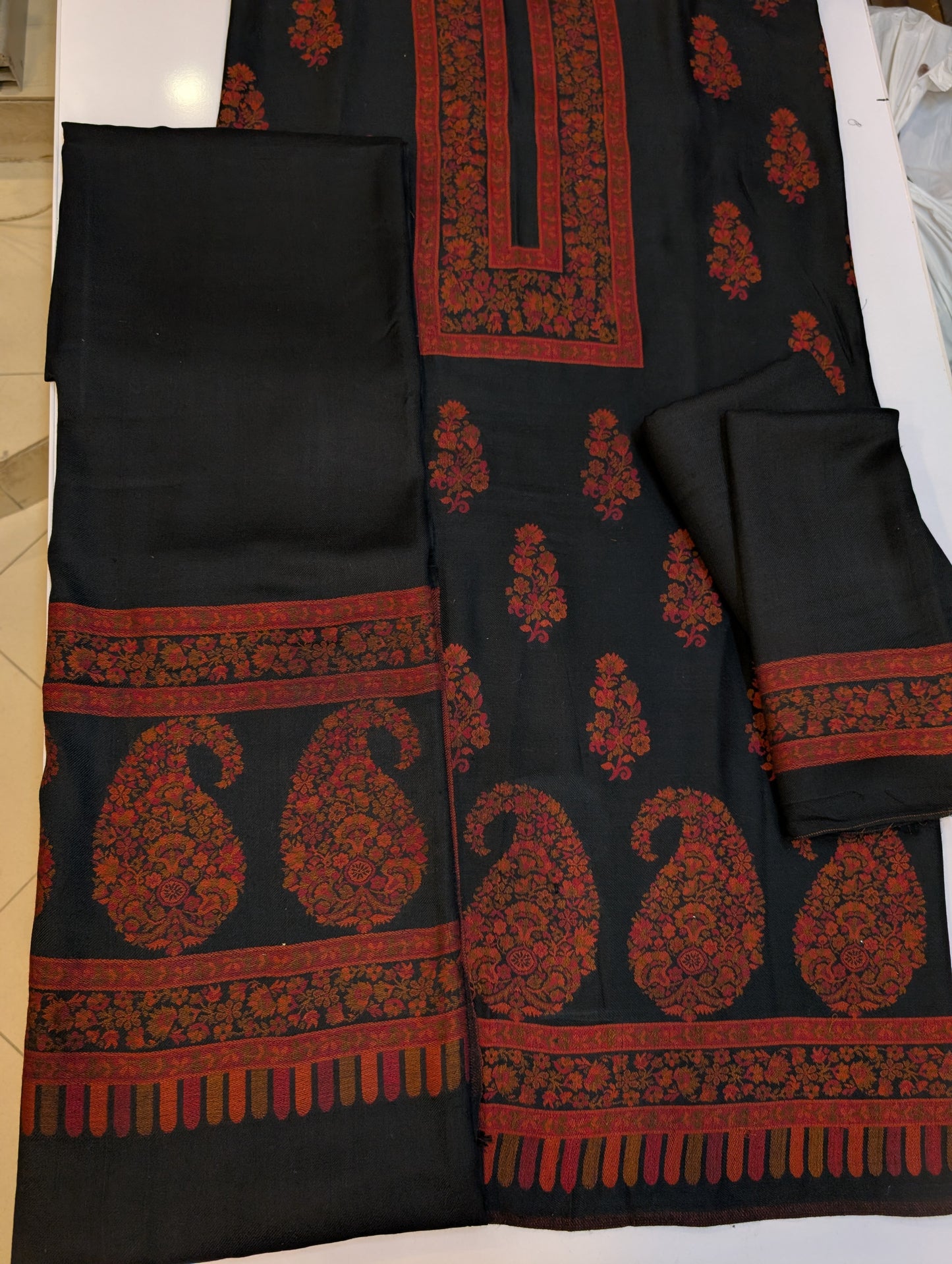 Special Kani 3 Piece Unstitched Suit | Black