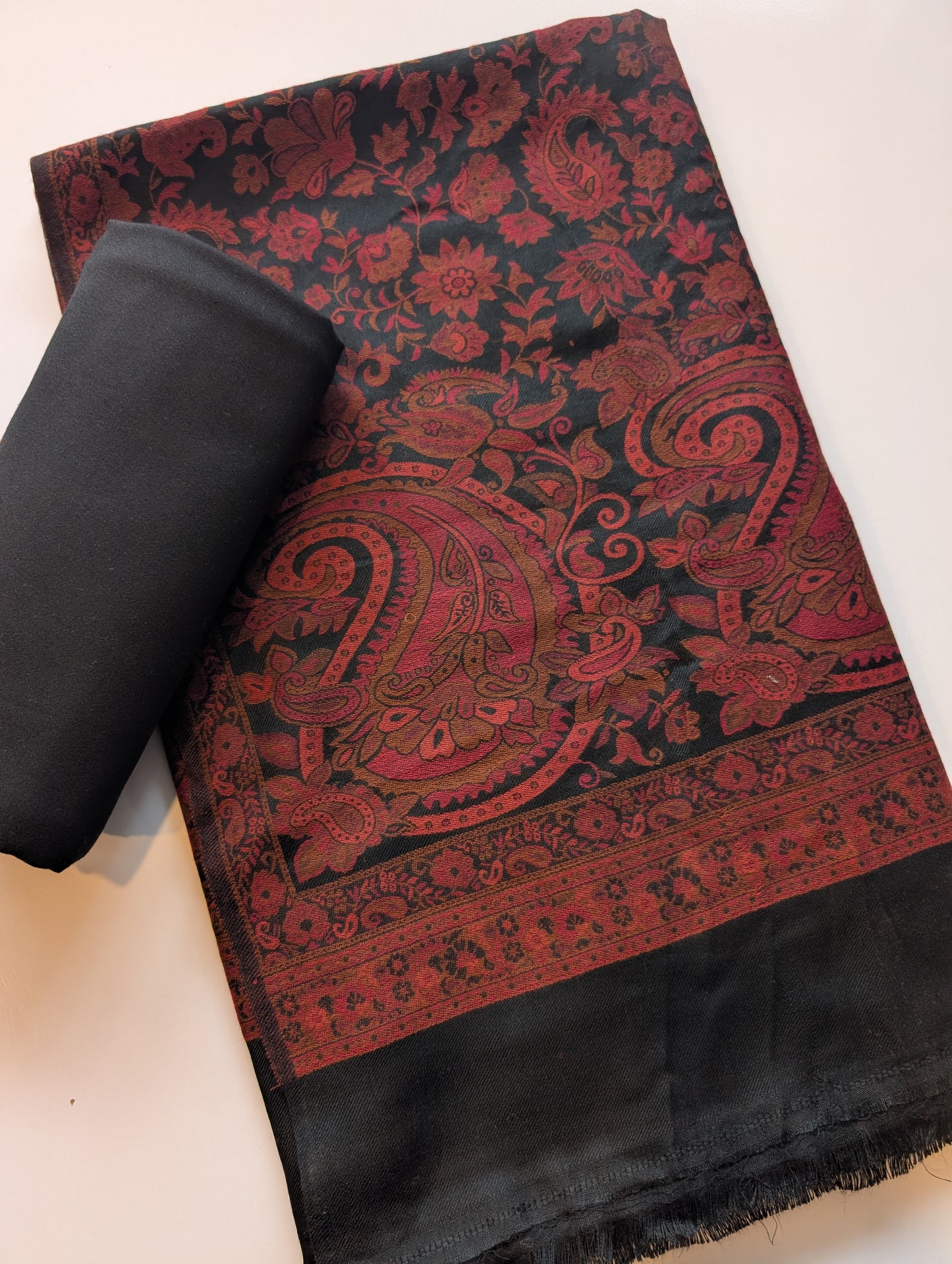 Kani Shawl With Plain Marina Suit | Black