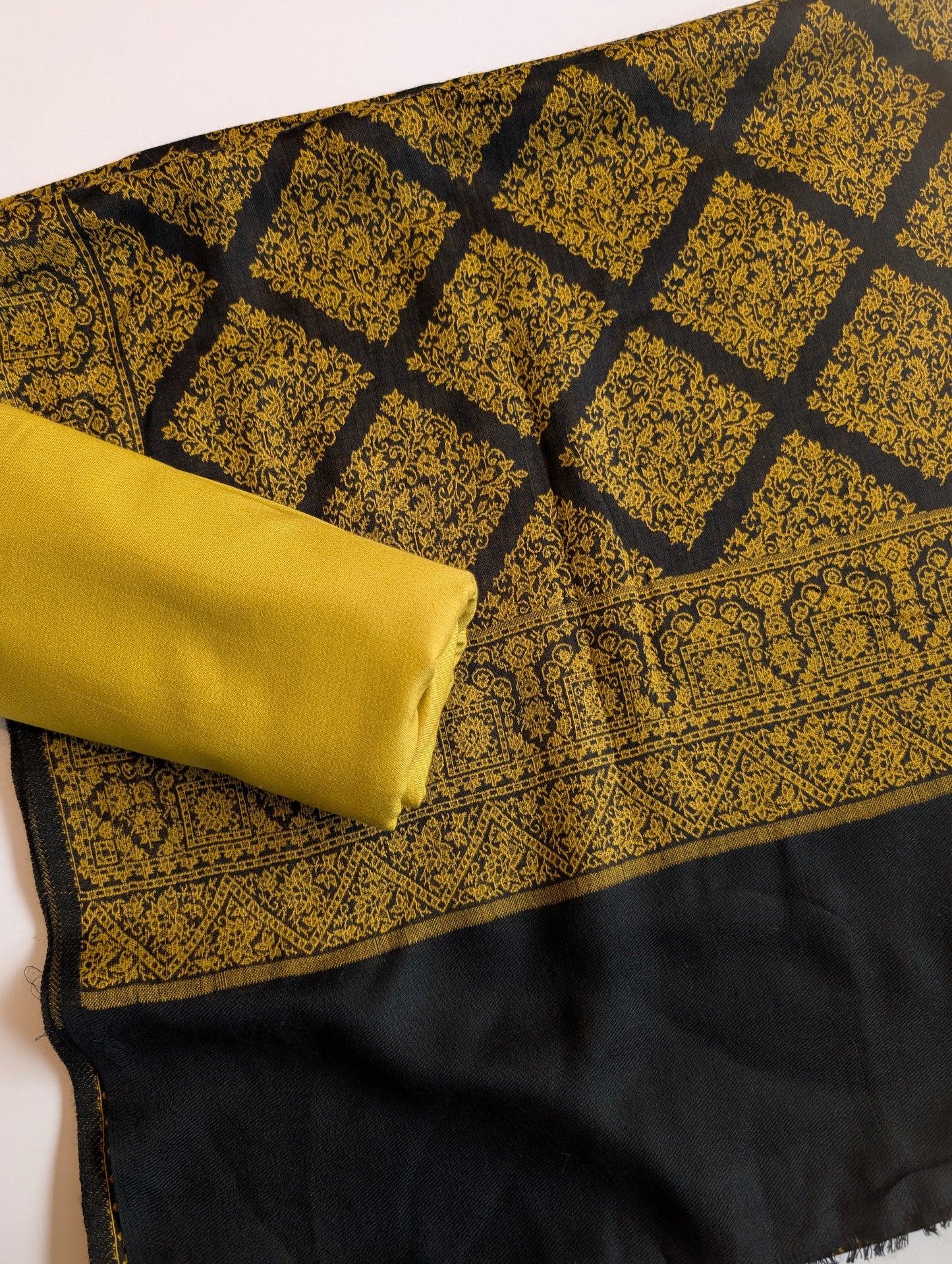 Pashmina 3 Piece Suit | Kani Pashmina Shawl With Pear Green Marina Suit