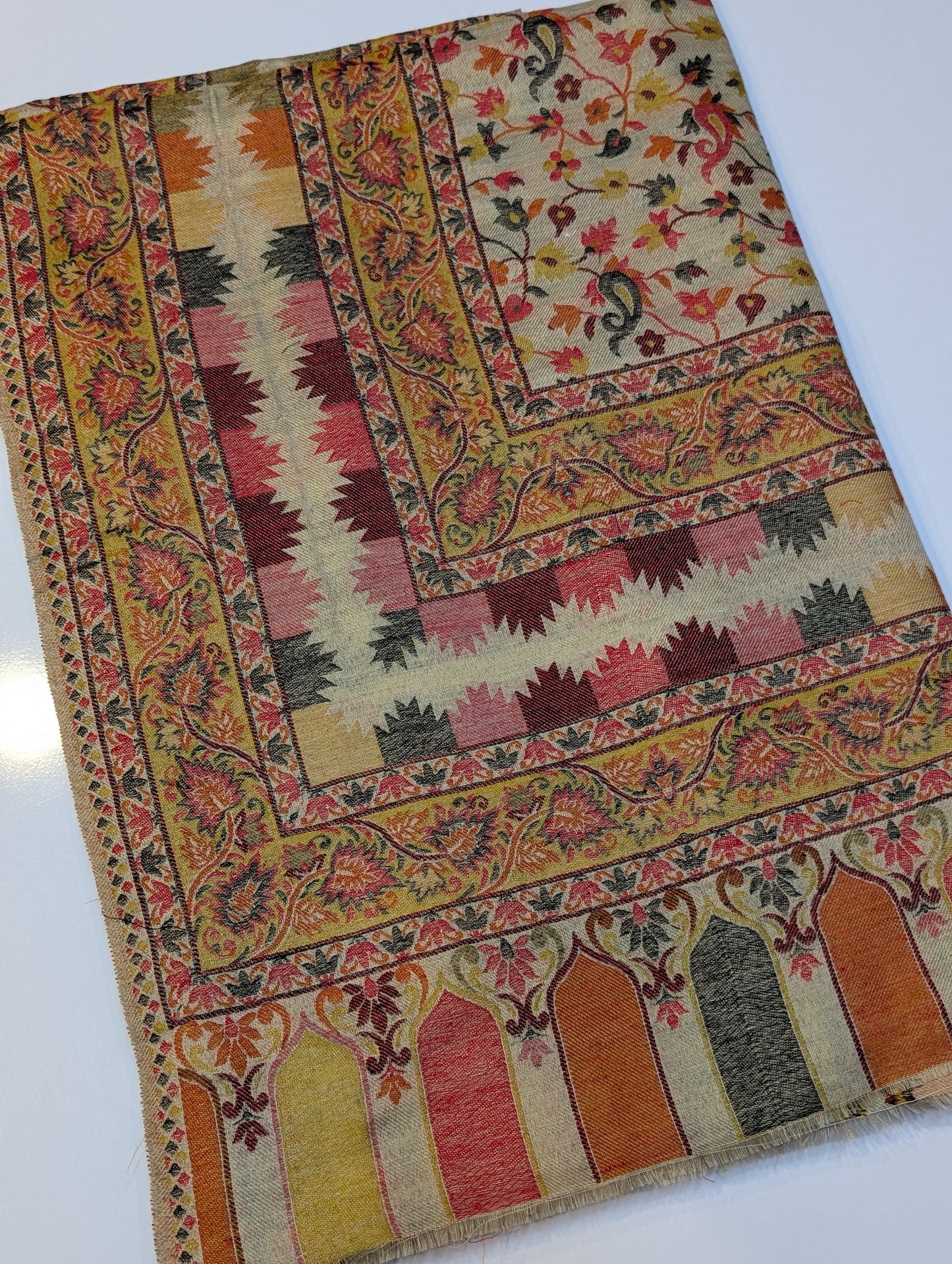 Pashmina Wool Kani Shawl in Full Size Multi Color