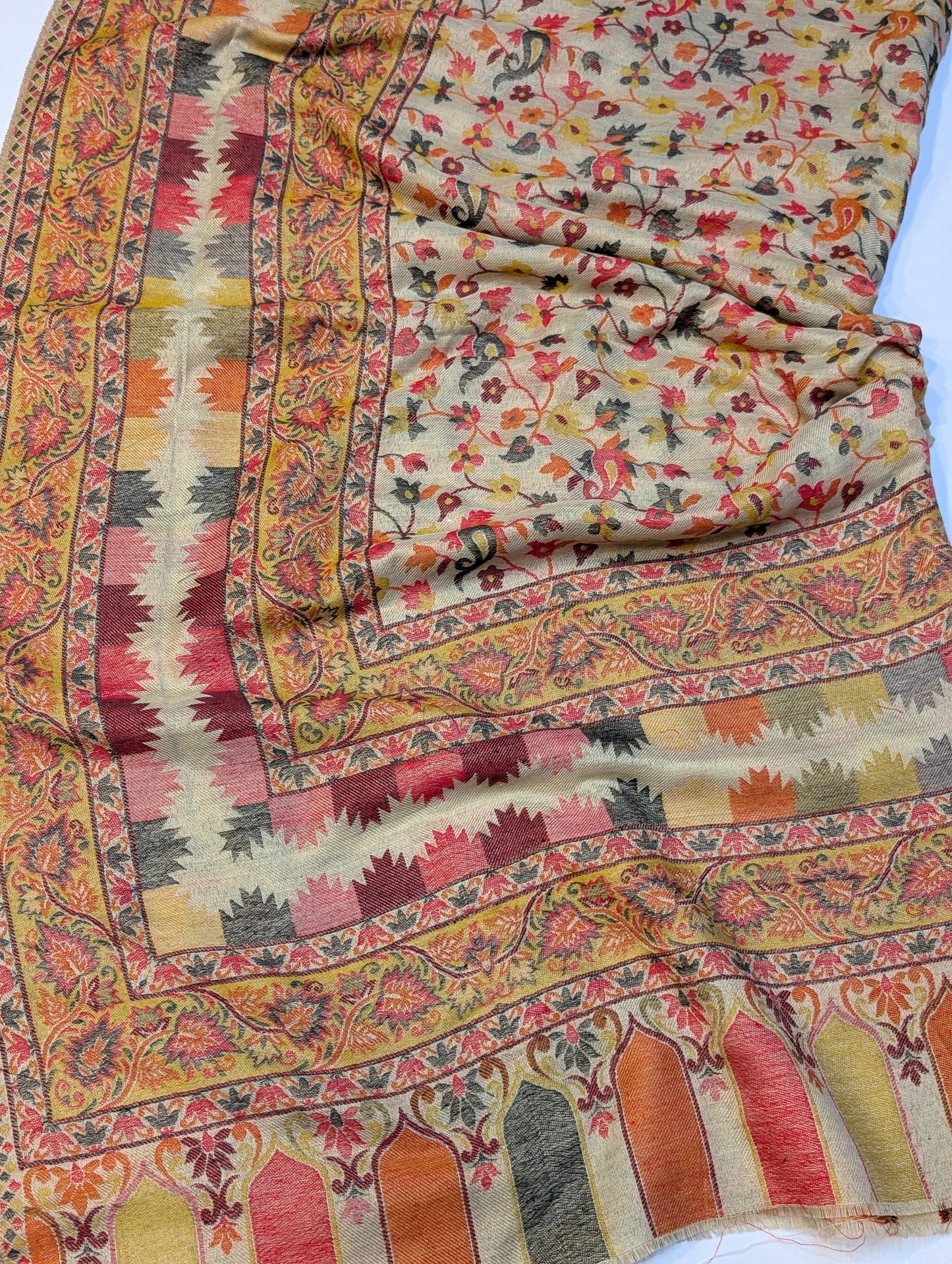 Pashmina Wool Kani Shawl in Full Size Multi Color