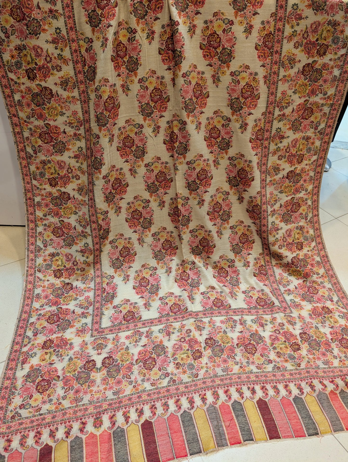 Pashmina Wool Kani Shawl in Full Size Multi Color