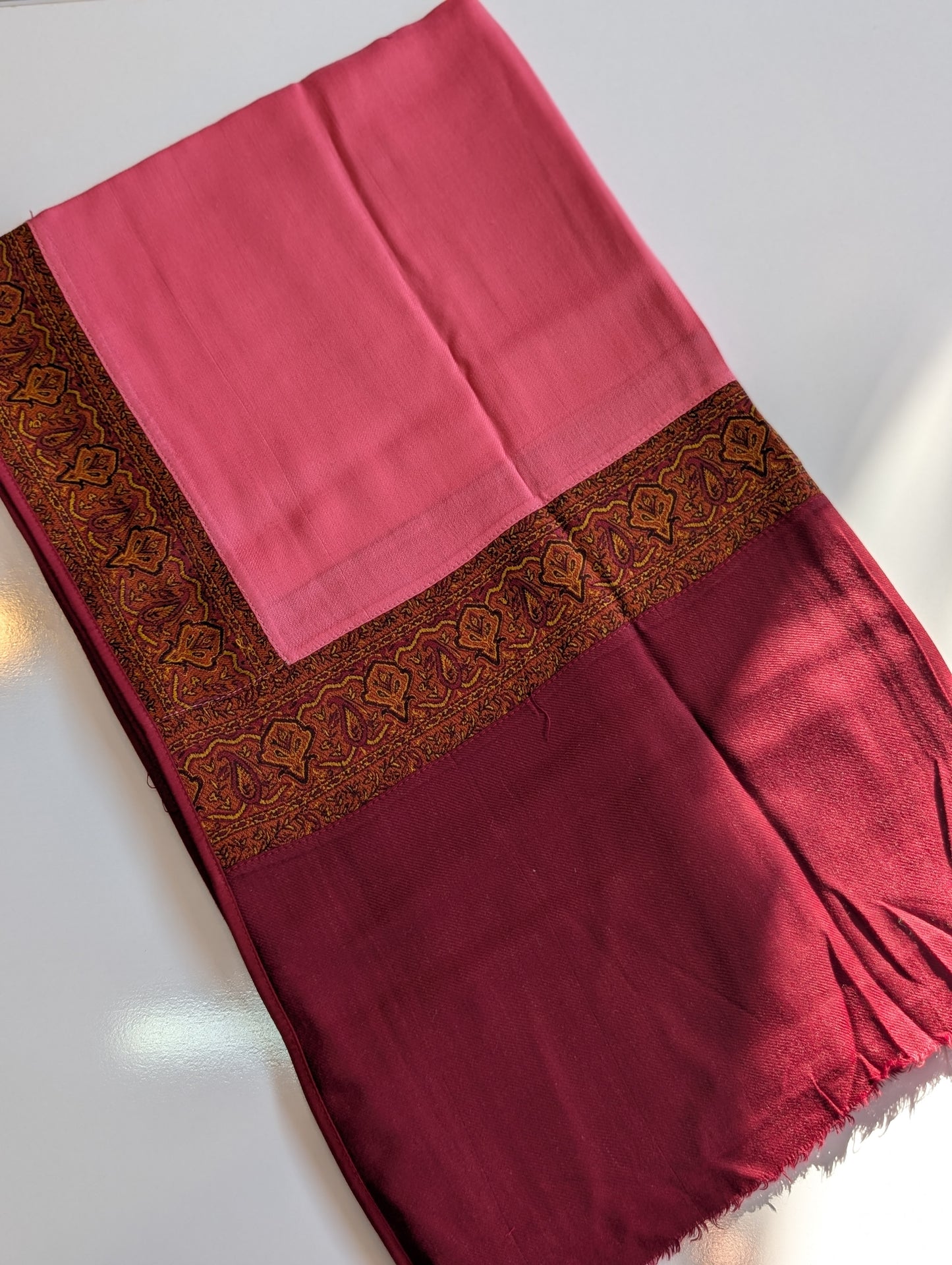 Kani Border Pashmina Shawl | Perfect Gift Item in Sale Price | Pink
