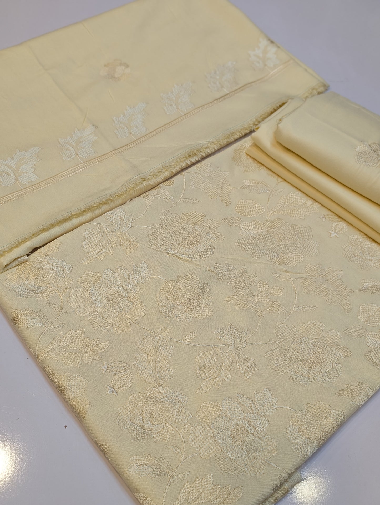 2 Piece Chiffon Embroidered Suit