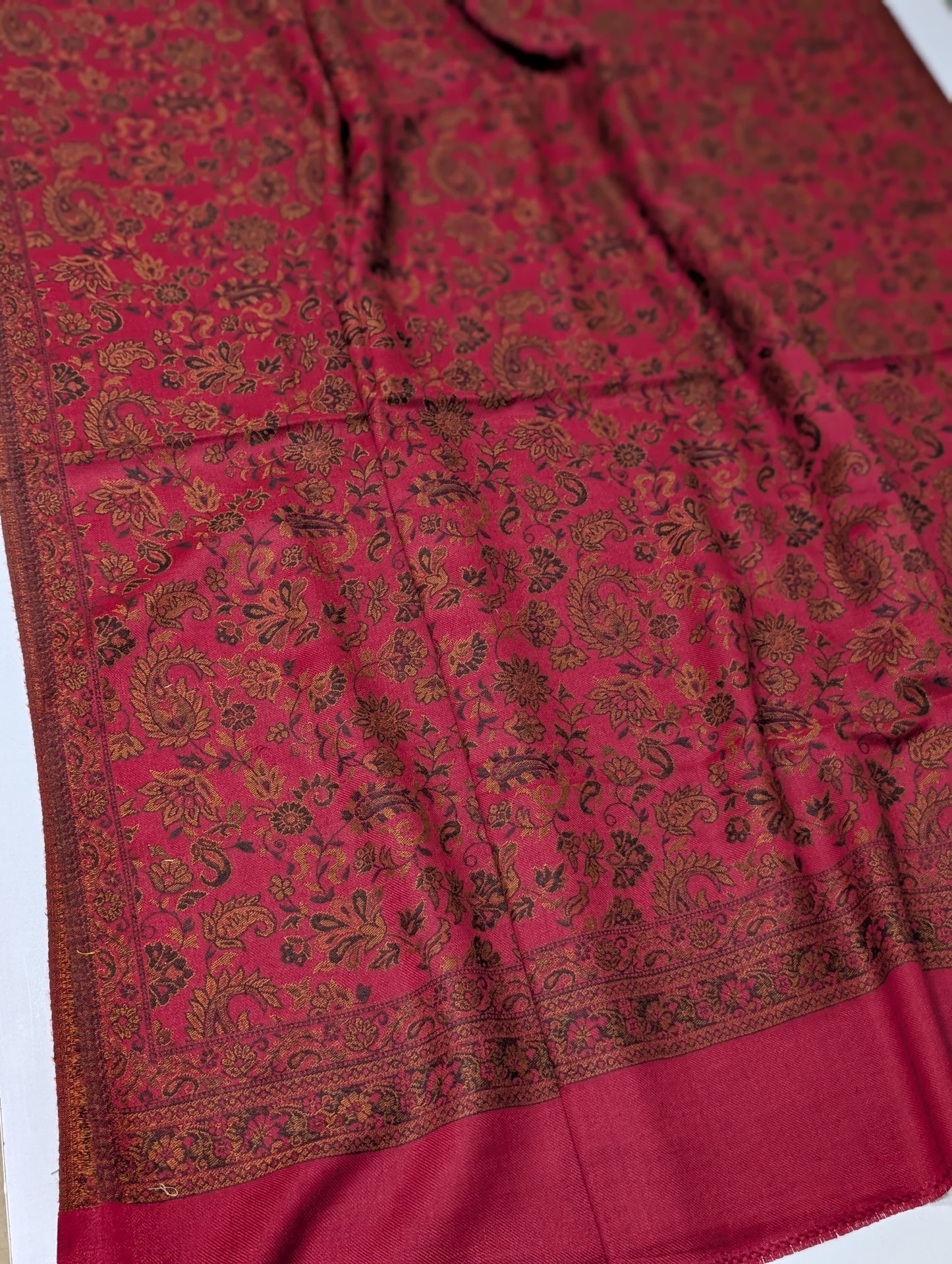 Pashmina Wool Kani Shawl in Full Size Multi Color
