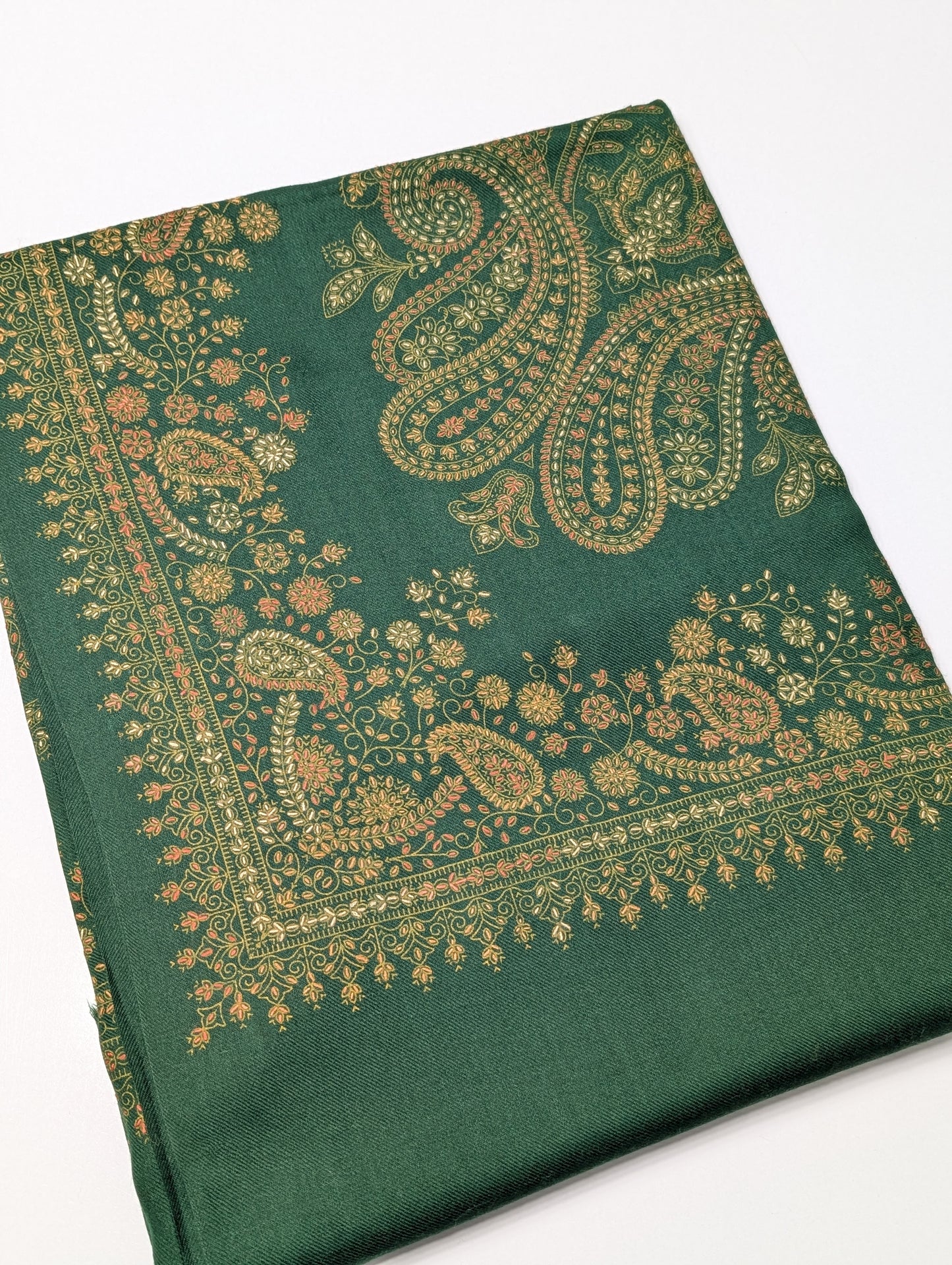 Pashmina Shawl | Hand Embroidery Beautiful Shawl in Sale | Dark Green