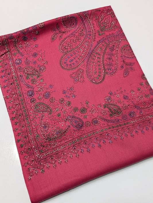Pashmina Shawl | Hand Embroidery Beautiful Shawl in Sale | Shocking Pink