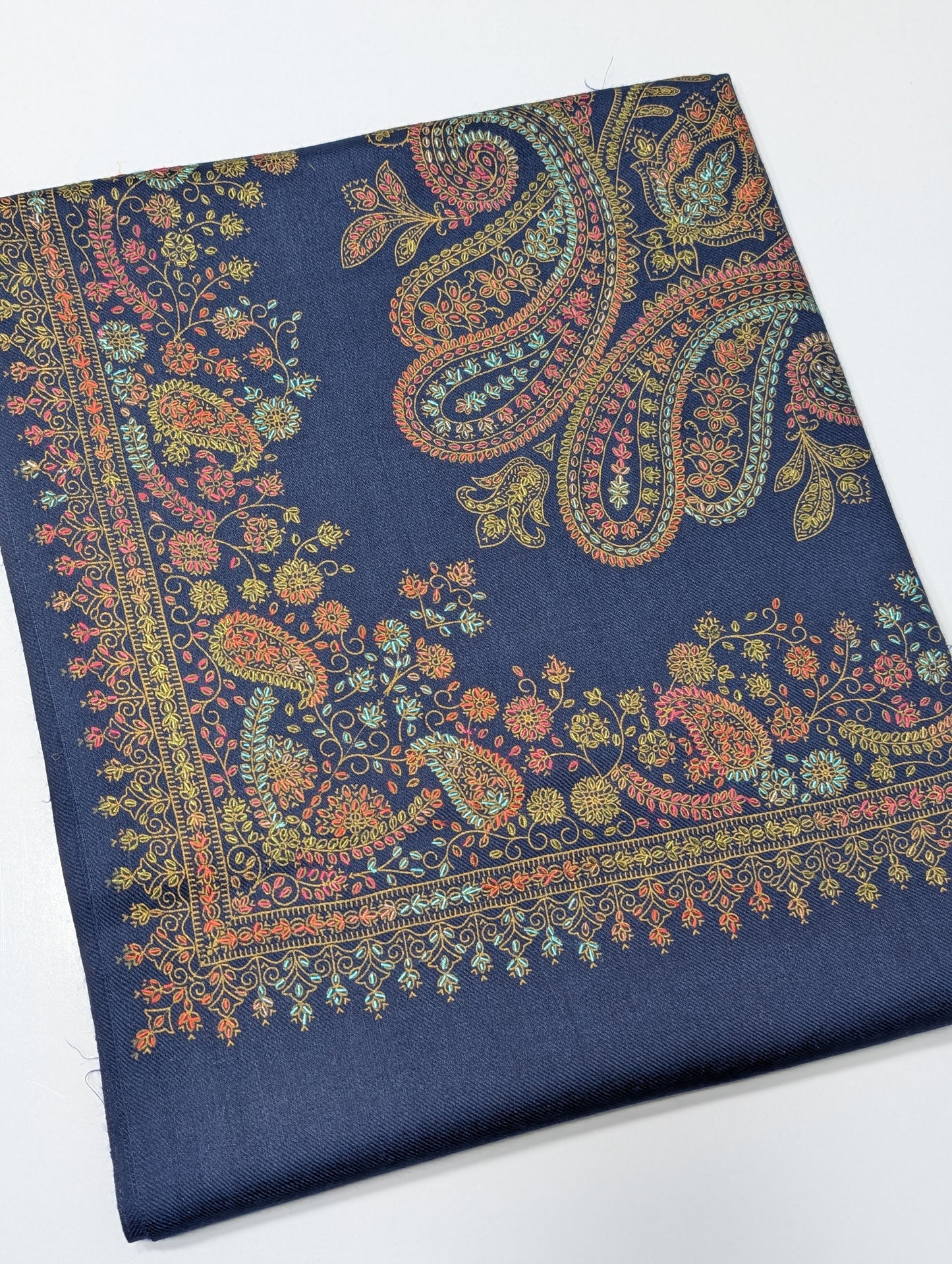 Pashmina Shawl | Hand Embroidery Beautiful Shawl in Sale | Navy Blue