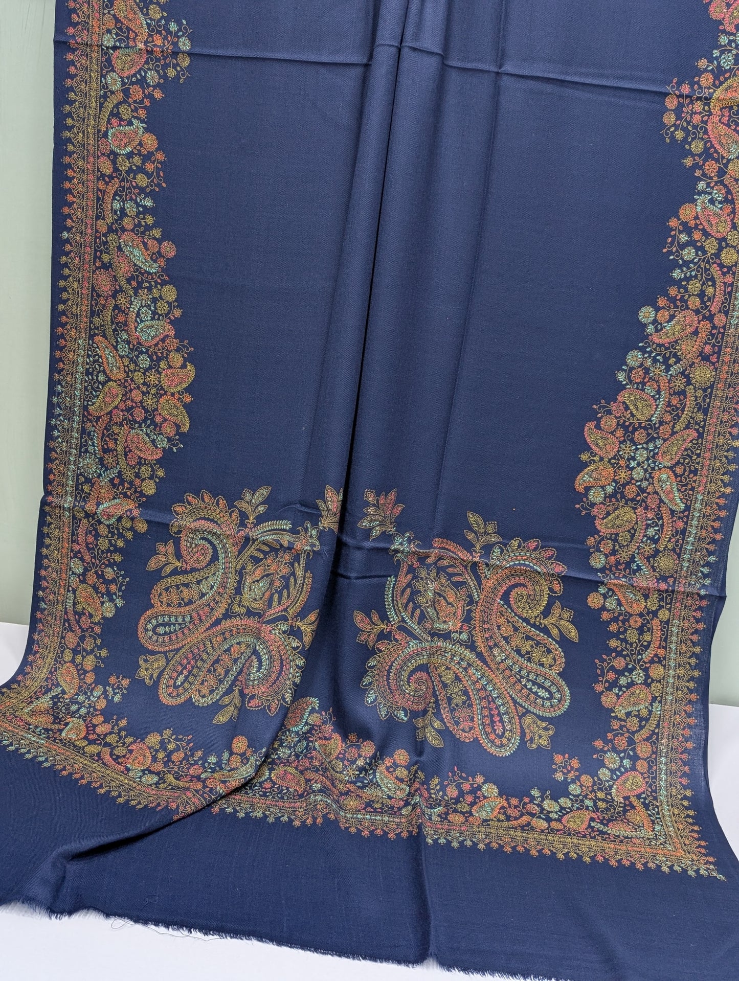 Pashmina Shawl | Hand Embroidery Beautiful Shawl in Sale | Navy Blue
