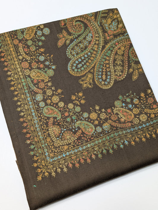 Pashmina Shawl | Hand Embroidery Beautiful Shawl in Sale | Choc Brown