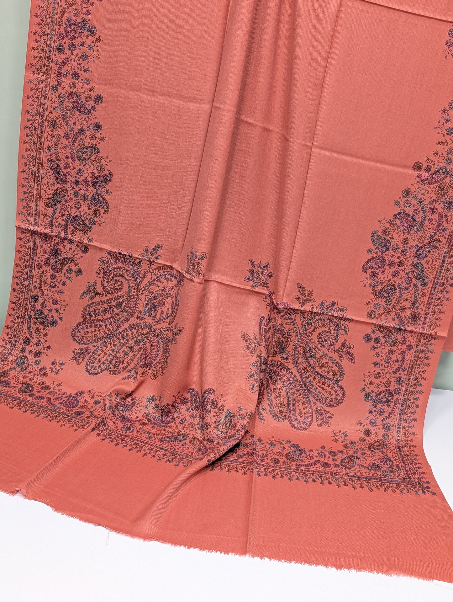 Pashmina Shawl | Hand Embroidery Beautiful Shawl in Sale | Tea Pink